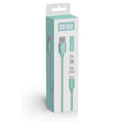 Дата кабель USB 2.0 AM to Type-C 2.0m mint ColorWay (CW-CBUC008-MT) Вінниця
