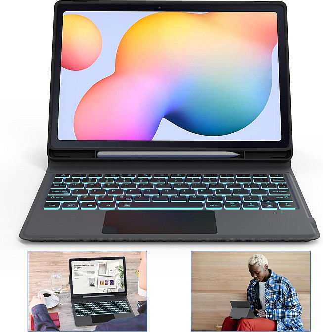 Чехол ROOFEI с Bluetooth клавиатурой для Samsung Galaxy Tab S6 Lite из Германии Днепр - изображение 4