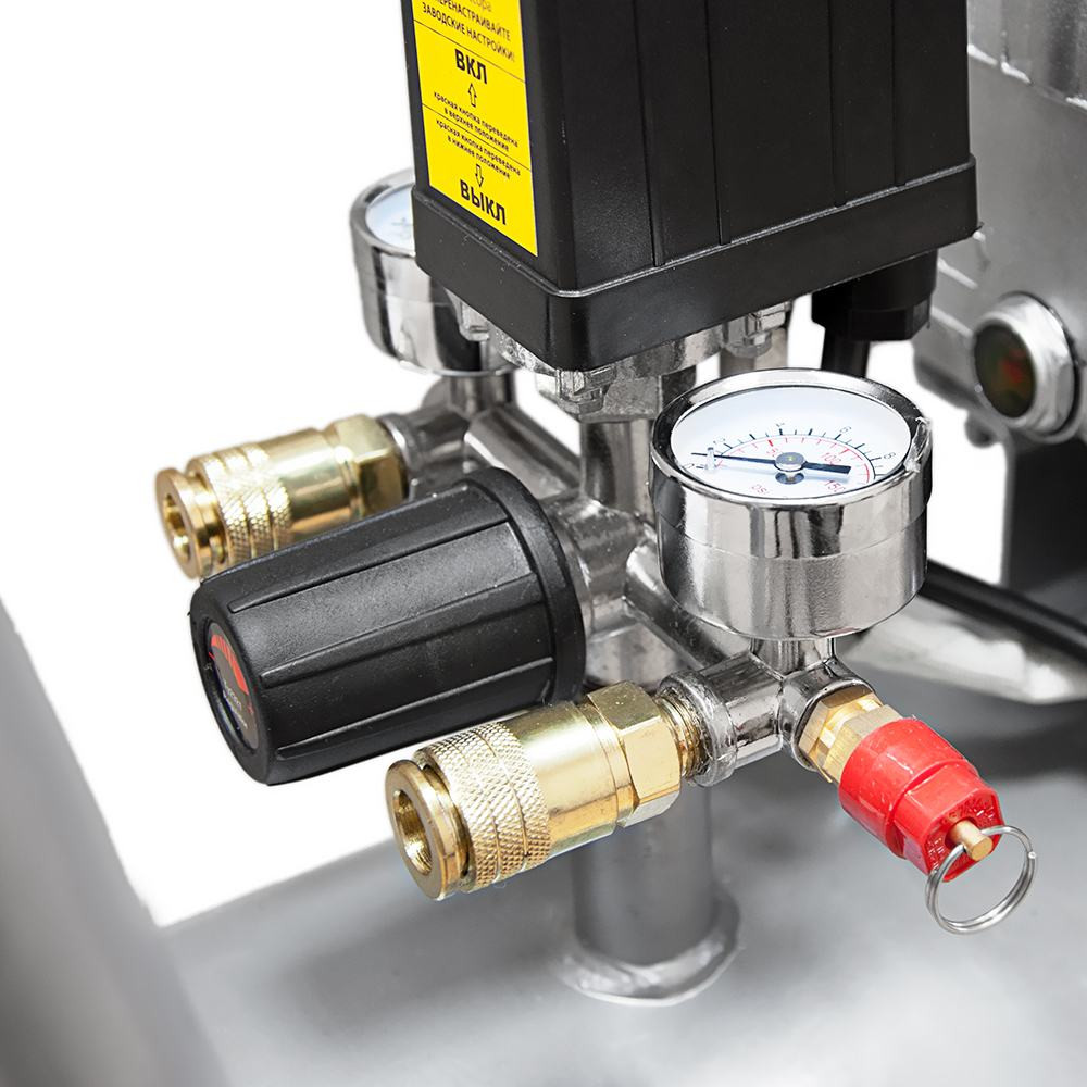 Sigma Компрессор двухцилиндровый (V) 2.5кВт 455л/мин 10бар 50л (2 крана) SIGMA (7043721) Коломия - фото 6