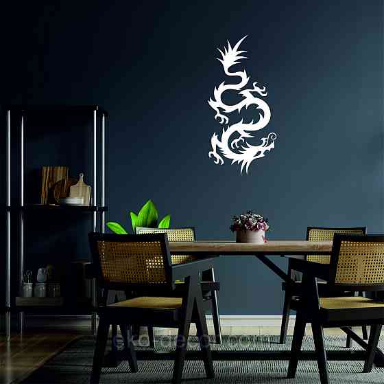 Декоративное настенное Панно «Дракон» , Декор на стену 90*43 см, Белый Киев