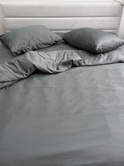 Ecotton Комплект постільної білизни Ecotton двоспальний 180х215 см однотонний сірий Nid Grey Коломия - фото 1