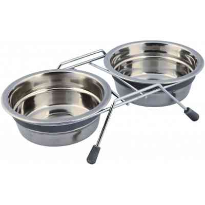 Посуда для собак Trixie не скользящая подставка с мисками 450 мл/13 см (4011905252315) Винница