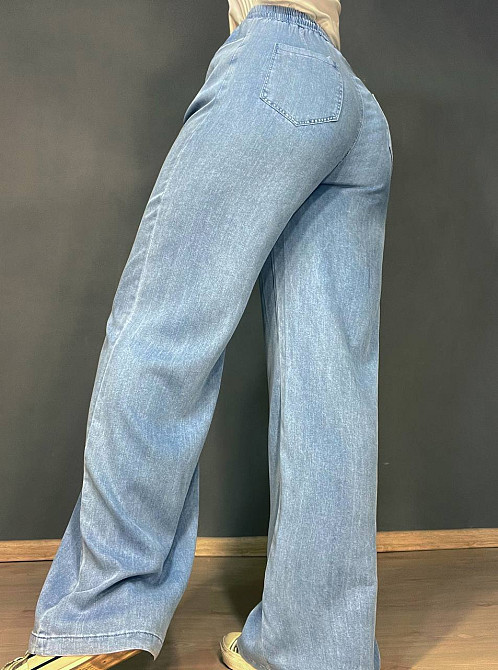 Джинсы женские Immet 5606 палаццо талия на резинке тенсель голубые, голубой, 30, 30, 80 см, 110 см Киев - изображение 7