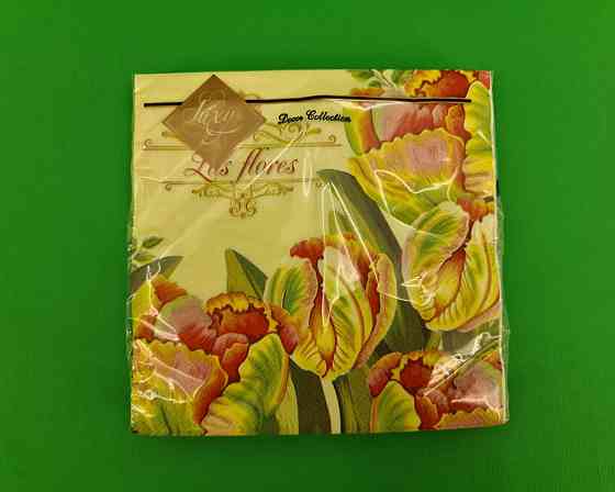 Бумажная салфетка цветочной тематики (ЗЗхЗЗ, 20шт) Luxy  Красочный цвет тюльпанов (2085) (1 пачка) Харьков