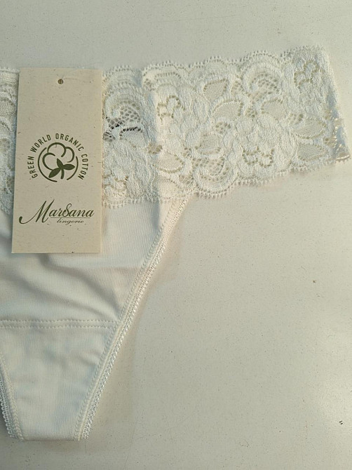 Стринги женские из хлопка с кружевным поясом цвет Шампань Marsana 01-008 S Киев - изображение 7