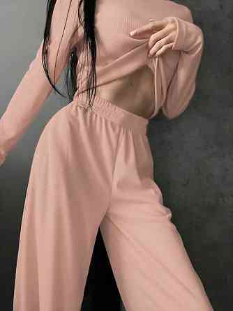 Жіночий костюм штани з лонгслівом Бежевий 46/48 Харків