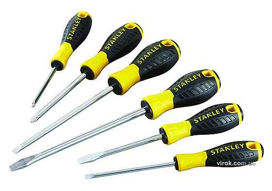 Набір викруток STANLEY "Essential" : (PH1,2/SL4, 5.5, 6.5, 8) [6 Шт.] Одеса