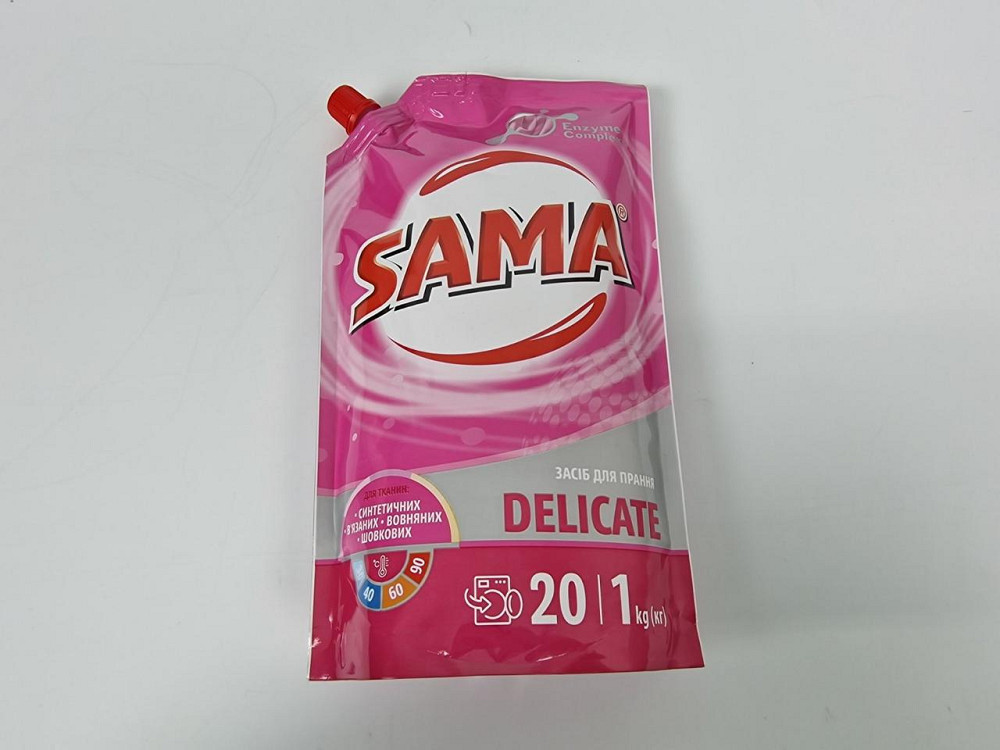 Жидкий стиральный порошок 1000г САМА DELICATE шелк/шерсть (1 шт) Харьков - изображение 1