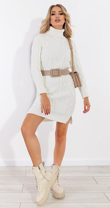 Вязанное платье с косами (46-48) Киев - изображение 2