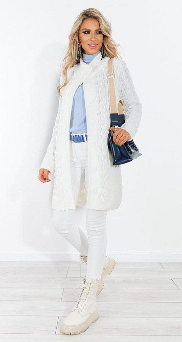 Теплий в'язаний кардиган (42-44) Київ - фото 1