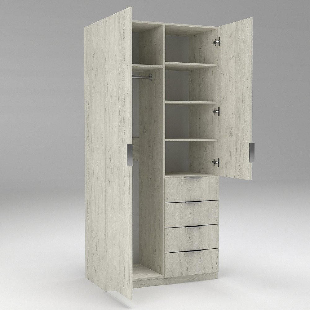 Шафа Крістал 1, Дуб Крафт Білий, 1000х520х2100 Львів - фото 5