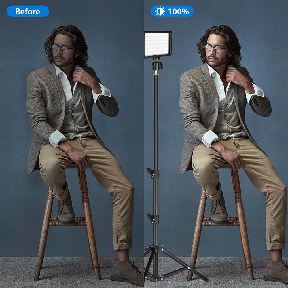 LED свет для фото видео, комплект 2 шт 5600K со штативами цветными фильтрами для стриминга видеозаписи YouTube Киев - изображение 7