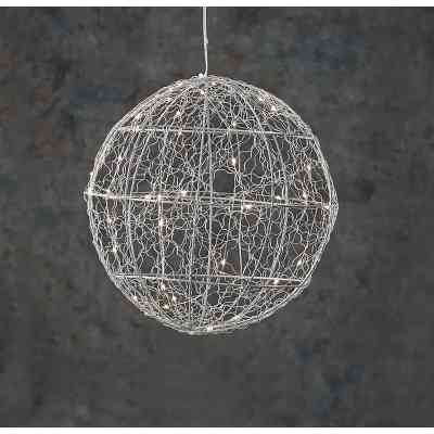Украшение декоративное Luca Lighting Шар Серебряный D25 см 30 led (8718861660951) Винница