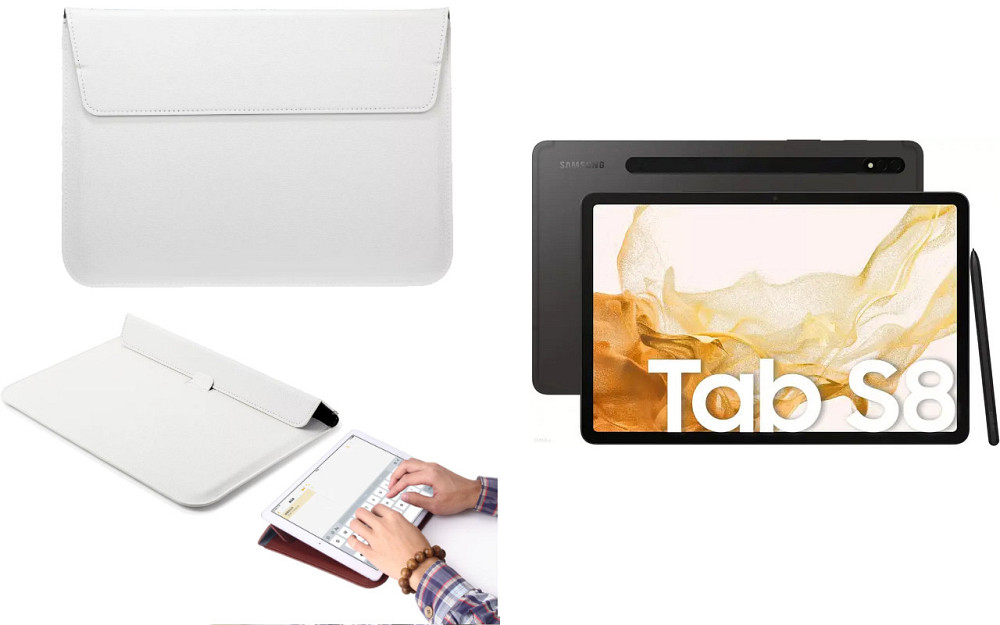 Чохол-конверт VitoCase для Samsung Galaxy Tab S8 11, з функцією підставки для планшета Білий Київ - фото 1