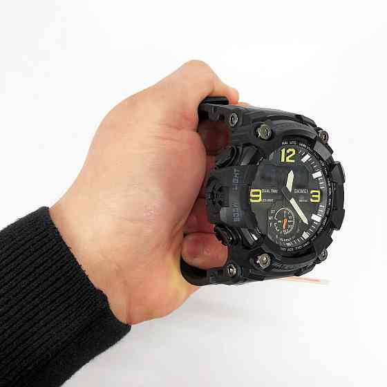 Часы спортивные спорт SKMEI 1965BK BLACK, Тактические часы для зсу для походов RM-73 Львов