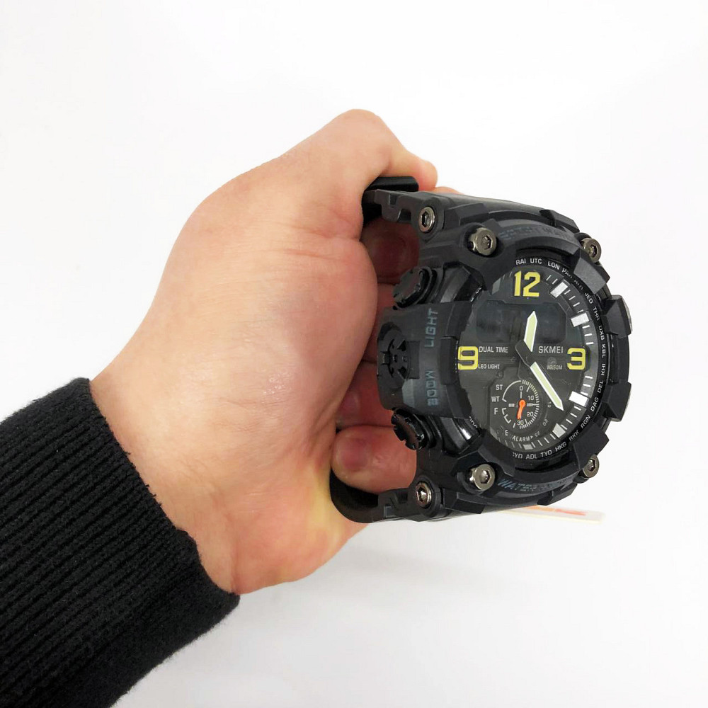 Часы спортивные спорт SKMEI 1965BK BLACK, Тактические часы для зсу для походов RM-73 Львов - изображение 2