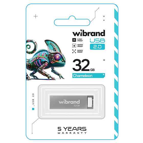 Флешка flash Wibrand USB 2.0 Chameleon 32Gb Silver WI2.0 / CH32U6S Одеса