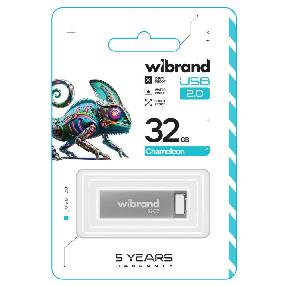 Флешка flash Wibrand USB 2.0 Chameleon 32Gb Silver WI2.0 / CH32U6S Одеса - фото 2