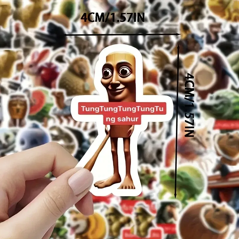Набор наклеек «TungTungTungTung Sahur» – 50 шт. абсурдных мемных стикеров с животными и фантазийными существами Киев - изображение 6