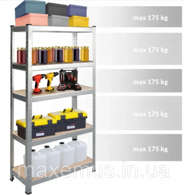 Металлический стеллаж G 9040 180×90×40 см 5 полок стеллаж для гаража склада и дома Мостиска - изображение 15