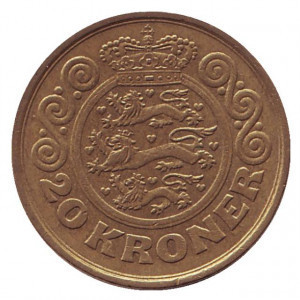 Монета 20 крон. 1990 рік, Данія.. (В) Полтава - фото 1