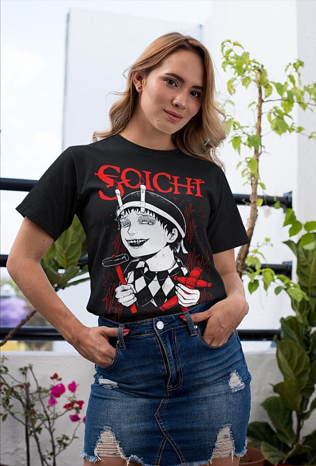 Футболка для мальчика аниме Джунджи Іто Соуикхи Хоррор оверсайз (рост от 165 до 180 ) Черний AnimeJ0173m Днепр - изображение 3