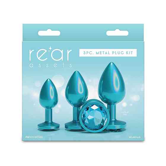 Набор анальных пробок NS Novelties Rear Assets - Trainer Kit - Iridescent Teal - Teal Gem Sex Aura Киев