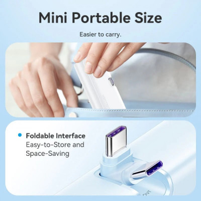 Батарея универсальная VENTION 4800mAh 22,5W PD, USB-C In/Out, LED display, with built-in USB-C cable Blue (FHQL0) Винница - изображение 3