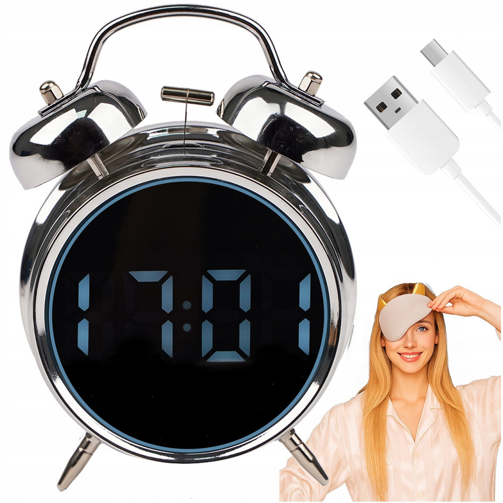 Цифровий годинник-будильник в ретро стилі з підставкою Izoxis (26337) Нововолинськ - фото 1