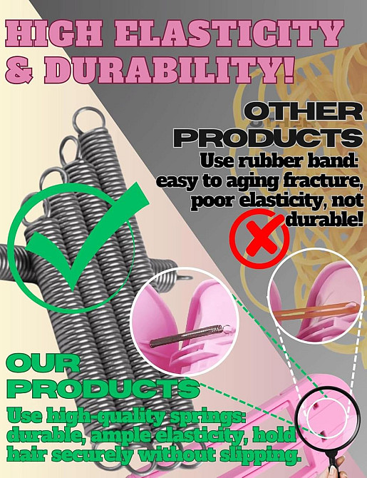 Зажим для объема волос FlaSloth Wind Shaping 2PCS черный подъём корней пышная челка набор зажимов для объема Киев - изображение 7