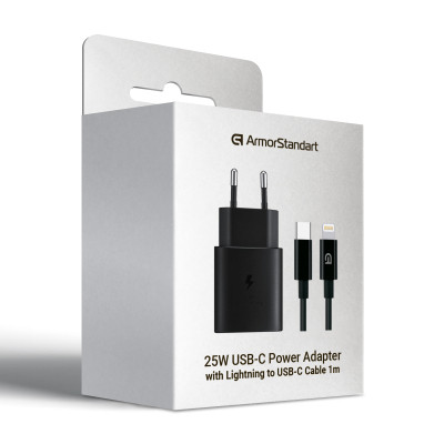 Зарядное устройство Armorstandart AR-TA800 25W USB-C + cable USB-C to Lightning black (ARM77721) Винница - изображение 6