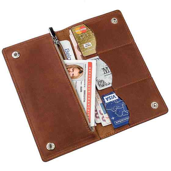 Гаманець чоловічий вертикальний матовий Рудий (SHVIGEL) Київ