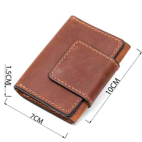 Кожаная винтажная визитница GRANDE PELLE 11406 Коричневый Киев