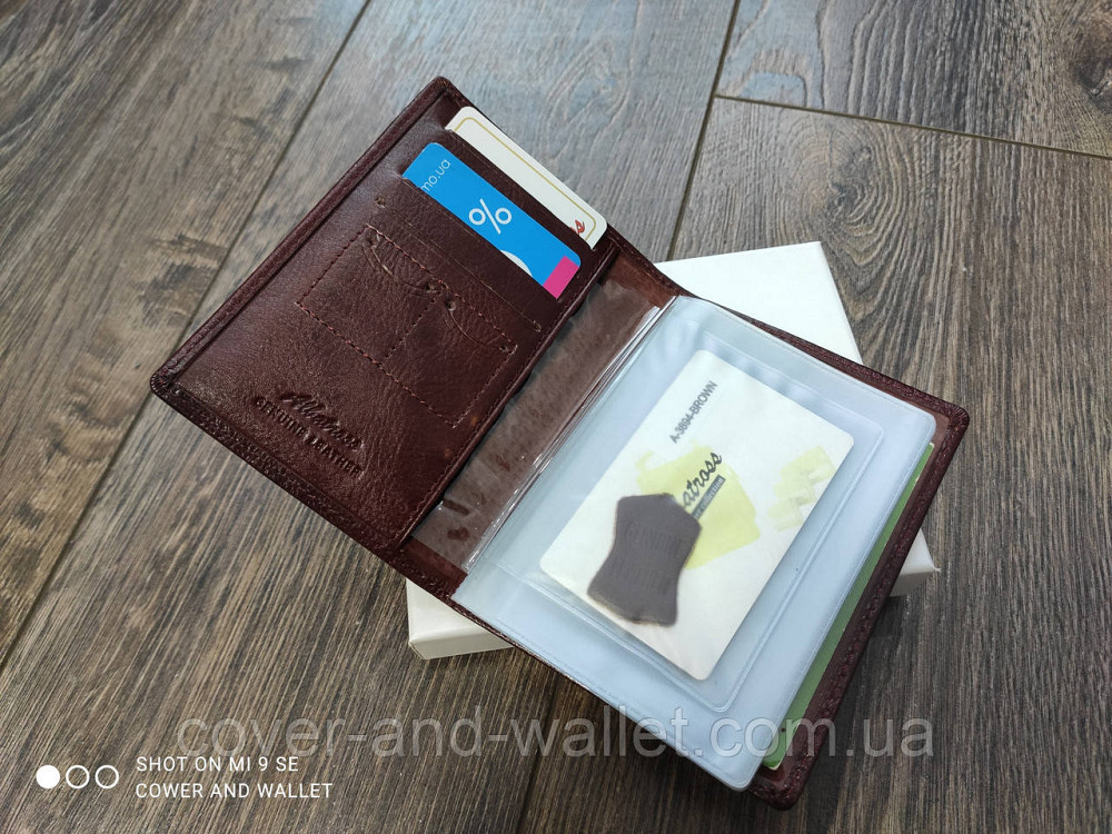 Солідна шкіряна обкладинка для документів водія бордового кольору Albatros 3894 Київ - фото 2