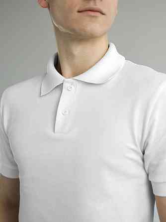 Белое базовое мужское поло веса/лето Pobedov Royal Киев