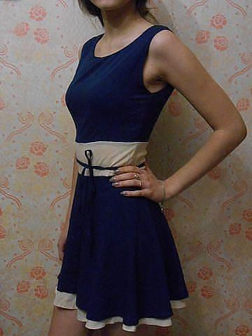 Сукня жіноча міні 42 синьо-бежевий Київ - фото 1