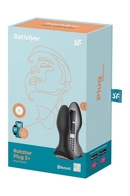 Анальная смарт вибропробка с жемчужным массажем Satisfyer Rotator Plug 2+ Black Sex Aura Киев - изображение 9