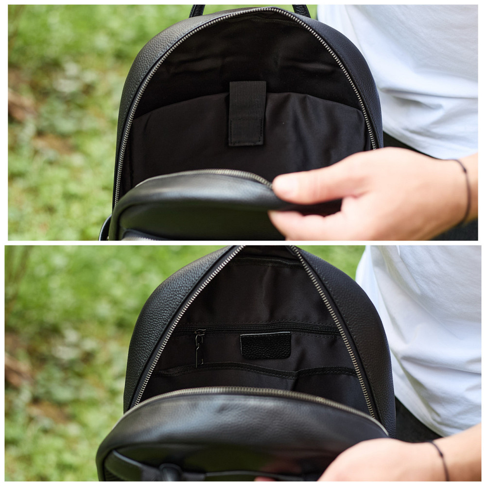 Чоловічий шкіряний рюкзак для роботи та подорожей, чорний Київ - фото 6