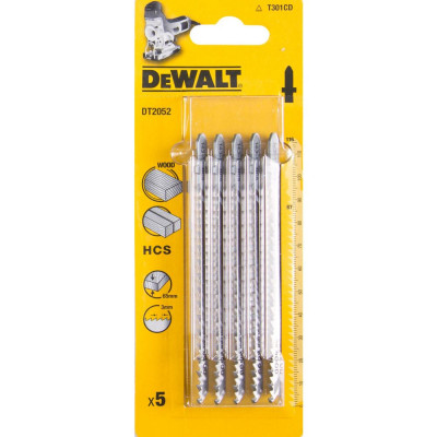 Полотно DeWALT для електролобзика, по деревині, фігурний, L=116, WL=87, 3 мм, 5 шт (DT2052) Вінниця - фото 1