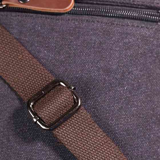 Вертикальна чоловіча сумка текстильна Чорна (Vintage) Київ