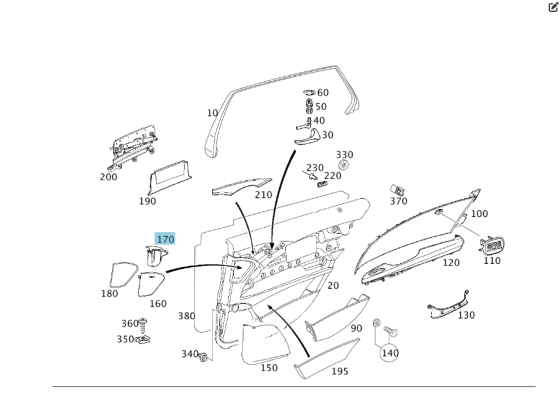 Mercedes-Benz  A2118100133 Вставка попільнички задніх лівих дверей E-Class W211 CLS C219 CLS C219 E-class W211 E-class S211 Одесса