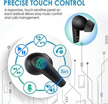 Бездротові Навушники Bakibo Bluetooth 5.1 TWS IPX7 З Мікрофоном, Сенсорним Керуванням та 30 Годинами Автономності Київ - фото 4
