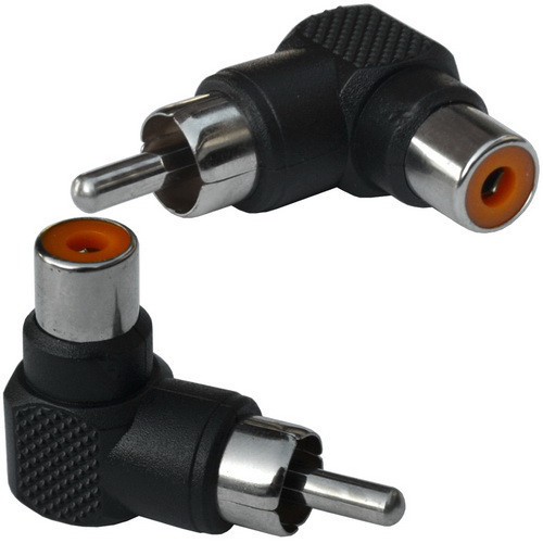 Переходник, штекер RCA - гнездо RCA, угловой, корпус пластиковый Полтава - изображение 1