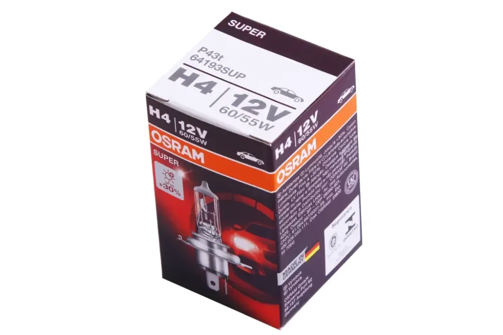 Лампа галогована 12 у H4/P43t Osram 60/55 +30% Super Вінниця - фото 4