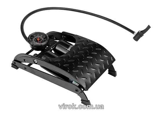 Насос ножний подвійний YATO з манометром [10] Одеса