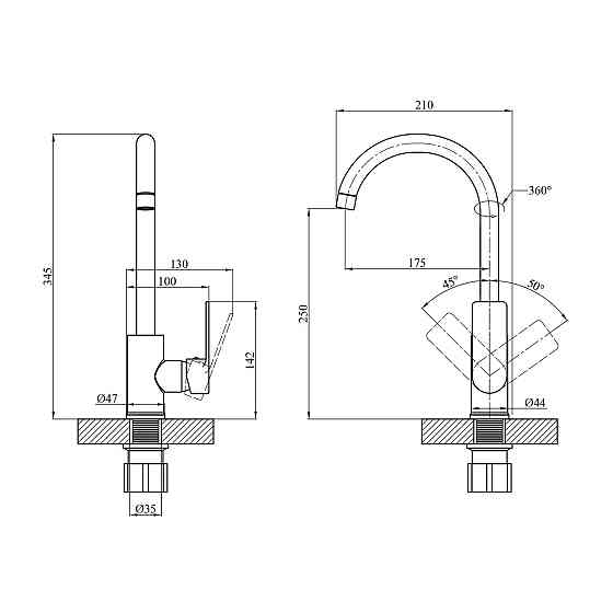 Смеситель для кухни Agua Merida - C030 Киев