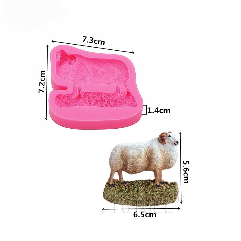 Молд силиконовый Баран 73 на 72 мм розовый Киев - изображение 2