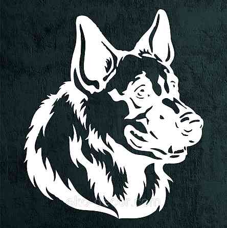 Декоративне настінне Панно «Овчарка», Декор на стіну 110*95 см, Білий Київ