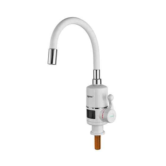 Водонагрівач 3,3 kW проточний, з індикатором температури, рефлекторний вилив, на мийку ZERIX ELW06-EF-WHITE (колір білий) (ZX5856) Київ