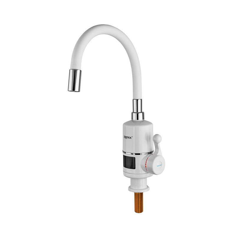 Водонагрівач 3,3 kW проточний, з індикатором температури, рефлекторний вилив, на мийку ZERIX ELW06-EF-WHITE (колір білий) (ZX5856) Київ - фото 4